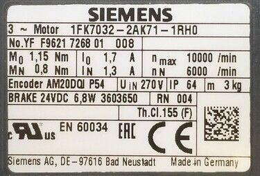 1FK7032-2AK71-1RH0 | Siemens AC Motors